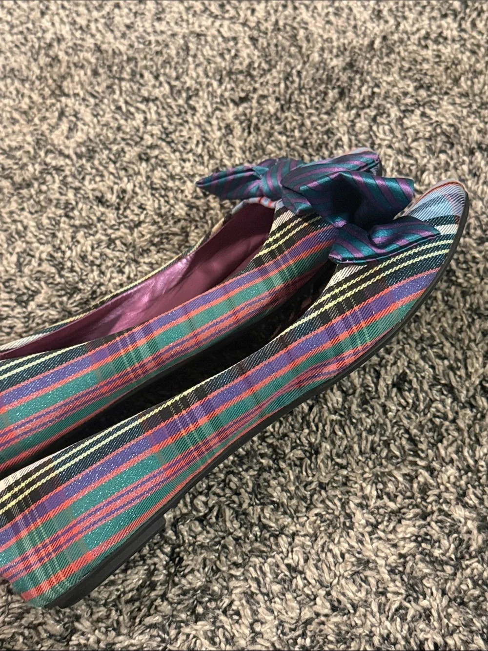 Coach Cambria Women’s Flats Size 8B Plaid Tartan Bow Ballet Shoes Q1003